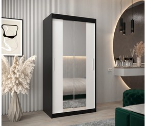 Ruhásszekrény 100 cm Toki 1 (matt fekete + matt fehér). 1064877