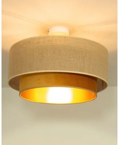 Mennyezeti lámpa SARTA 1xE27/60W/230V átm. 45 cm réz/juta