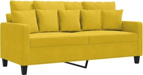 vidaXL kétszemélyes sárga bársony kanapé 140 cm
