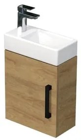 Fürdőszoba szekrény mosdóval SAT Cube Way 40x47,5x20 cm tölgy Hickory matrac CUBE320401DCDH