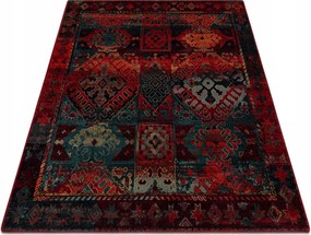 Nappali szőnyeg gyapjú Omega Avar keret rombusz keleti rubin 170x170 cm