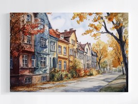 Poszter Város Utca Házak Bérházak Ősz Kilátás 60x40