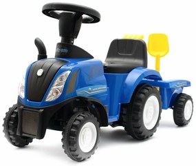 Baby Mix New Holland gyerek traktor pótkocsival ésszerszámokkal , kék