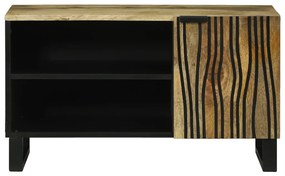 TV Szekrény - 80x31.5x46 cm Tömör Mangó és Mérnöki Fa