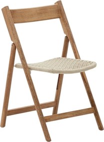 Fehér-natúr színű tömörfa kerti szék Dandara – Kave Home