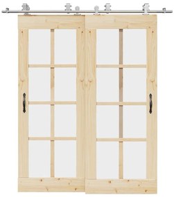 ezüstszínű rozsdamentes acél tolóajtó fémszerelék készlet 200cm