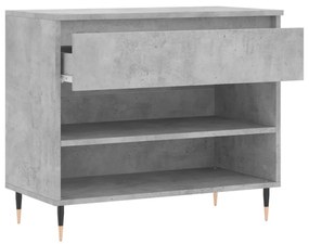 betonszürke szerelt fa cipőszekrény 70x36x60 cm