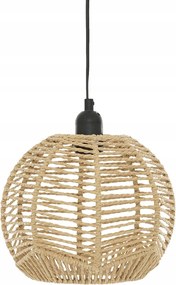 Függő Lámpa Fém Fonott Lámpabúra Barna Gömb Ø 24 cm Boho