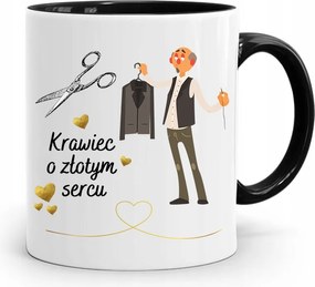 Fekete Varrónői Bögre Arany Szívvel Ajándék fényképes nyomattal