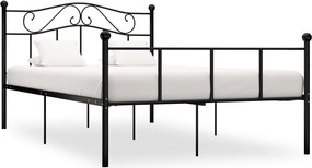 vidaXL fekete fém ágykeret 140 x 200 cm
