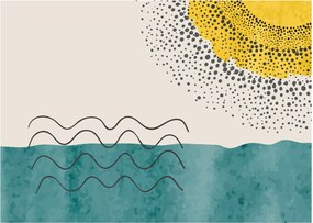 Üveg kép - Absztrakt festmény a strandról N⁰1 (70x50 cm)