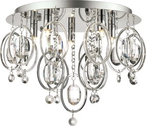 DAR LIGHTING EVA5450 EVANGELINE Kristály Mennyezeti Lámpa Csiszolt Króm G9 IP20