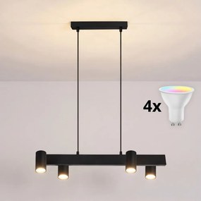 BRILAGI - LED RGBW dimmelhető kábelen függesztett csillár SELE 4xGU10/6,5W/230V fekete