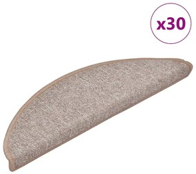 30 db világosbarna lépcsőszőnyeg 56x17x3 cm