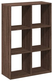barna tölgy szerelt fa elválasztó könyvespolc 69,5x29x103,5 cm