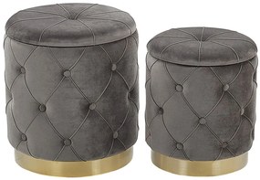 Set 2 ks. taburetiek POLE (szövet) (szürke) (tárolóhellyel). 1019123