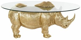 Design kisasztal / dohányzóasztal arany orrszarvú 100 x 60,5 x 46 cm