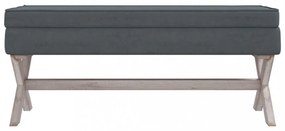 sötétszürke bársony tárolóülőke 110 x 45 x 49 cm