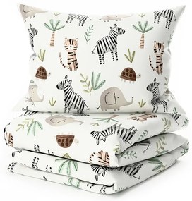 Krepp ágynemű kiságyhoz Renforcé JUNGARI krémszínű Ágyneműhuzat mérete: 45 x 65 cm | 90 x 140 cm