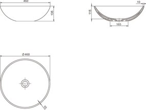 CeraStyle ZERO - PULTRA ültethető - Top Counter - porcelán mosdó - O - MATT BÉZS - Ø 46 cm