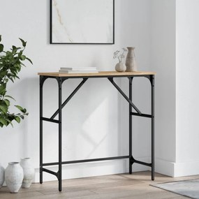 sonoma tölgy színű szerelt fa dohányzóasztal 75x32x75 cm