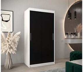 Ruhásszekrény 100 cm Toki (matt fekete + matt fekete). 1064790