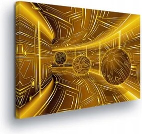 Vászonkép 100x75 Arany Futurisztikus alagút Absztrakt a modern nappaliba