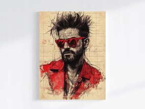 Vászonkép Canvas Grafika Portré Modell Férfi Vázlat Szépia 75x100