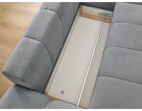 Sötétszürke zsenília kinyitható-tárolóhelyes sarokkanapé (jobb oldali-heverő résszel) Everest – Bobochic Paris