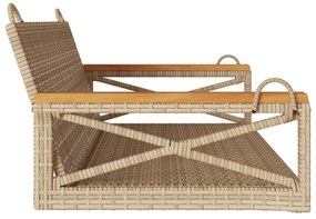bézs polyrattan hintapad 109 x 62 x 40 cm