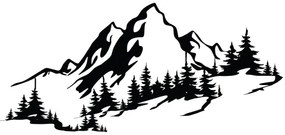 Fali dekoráció 30x67 cm hegy motívummal, fém kivitelben