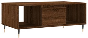 Barna tölgyszínű szerelt fa dohányzóasztal 90x50x36,5 cm