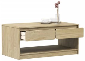 SAUDA tölgyszínű tömör fenyőfa dohányzóasztal 99 x 55 x 45 cm