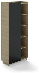 Trevix kombinált szekrény 90 x 46 x 213 cm, bal, homoki tölgy / fekete