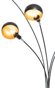 Design állólámpa fekete arannyal 5-lámpás - Sixties Marmo