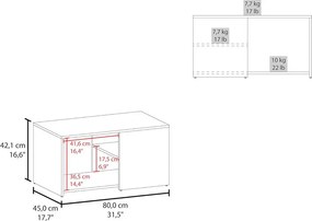 Dohányzóasztal 75x42x40 cm fehér GM-02