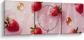 Kép - Eprek buborékokban (órával) (90x30 cm)