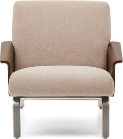 Világosbarna zsenília fotel Amsen – Kave Home