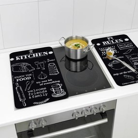 Edzett üveg tűzhely fedőlap szett 2 db-os 52x30 cm Kitchen Rules – Maximex