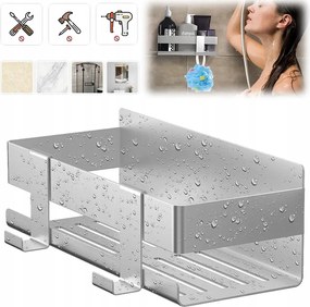 Rozsdamentes Acél Zuhanypolc, Fúrás Nélküli Zuhanykosár