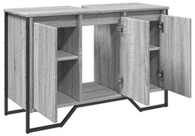 szürke sonoma szerelt fa fürdőszobai mosdószekrény 91x35x60 cm