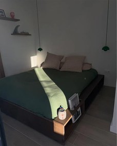 Barna borovi fenyő franciaágy ágyráccsal 140x200 cm Ziggy – Karup Design