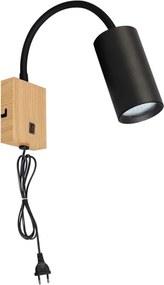 Brilagi - Flexibilis fali lámpa SELE 1xGU10/30W/230V fekete/tölgy dekor