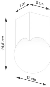 Natúr színű mennyezeti lámpa üveg búrával 12x12 cm Rayer – Sollux