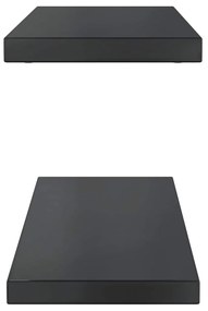 2 db fekete rozsdamentes acél fali polc 75 x 23,5 x 3 cm