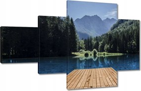 Festmények 130x80 Fa híd a hegyekben