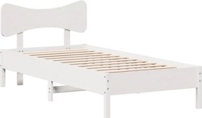 vidaXL fehér tömör fenyőfa ágy matrac nélkül 75 x 190 cm