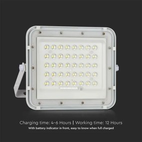 LED Kültéri napalemes reflektor LED/6W/3,2V IP65 4000K fehér + + távirányító