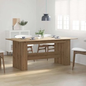 kézműves tölgy színű szerelt fa étkezőasztal 180x90x76 cm