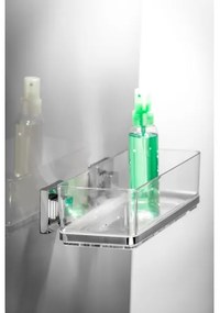 WENKO 22692100-Polc VACUUM-LOC QUADRO ED 25,5x14 cm ezüst/átlátszó